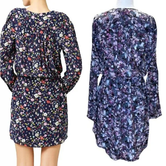 Rebecca Taylor - “Tapestry Collection ” Floral, Silk Mini Dress - Size 0, Purple - Picture 3 of 16